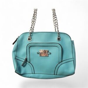 NWOT Nicole Miller Teal Purse Chain Shoulder Strap. CHIC!